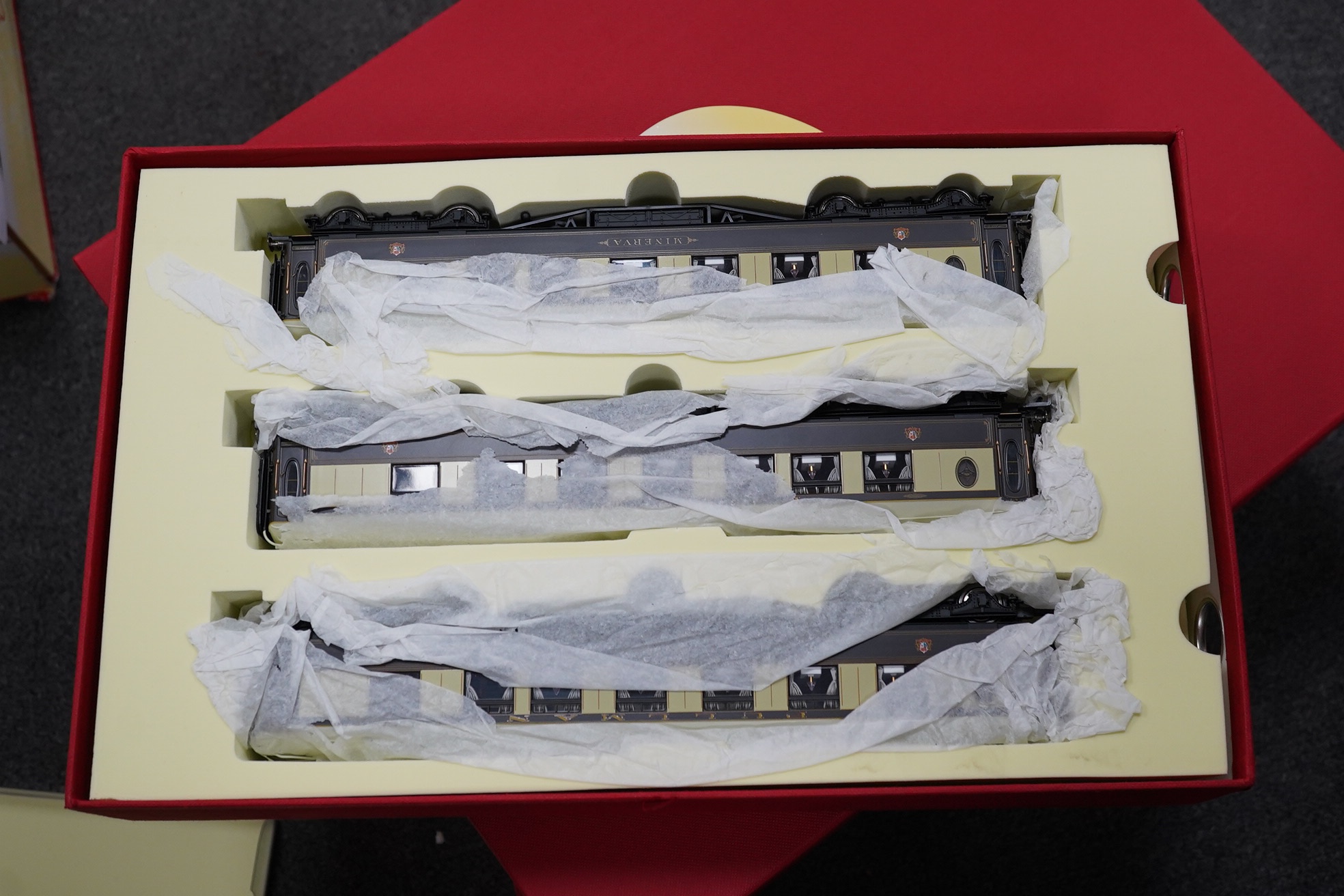 A Hornby Hobbies 00 gauge railway Orient Express ‘The Boxed Set’ R1038, comprising of a BR 4-6-2 Merchant Navy Class locomotive, three Pullman cars, track sections and controller. Condition - good, appears to have not be